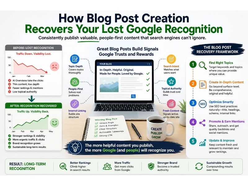 How will blog post creation recover their lost Google recognition