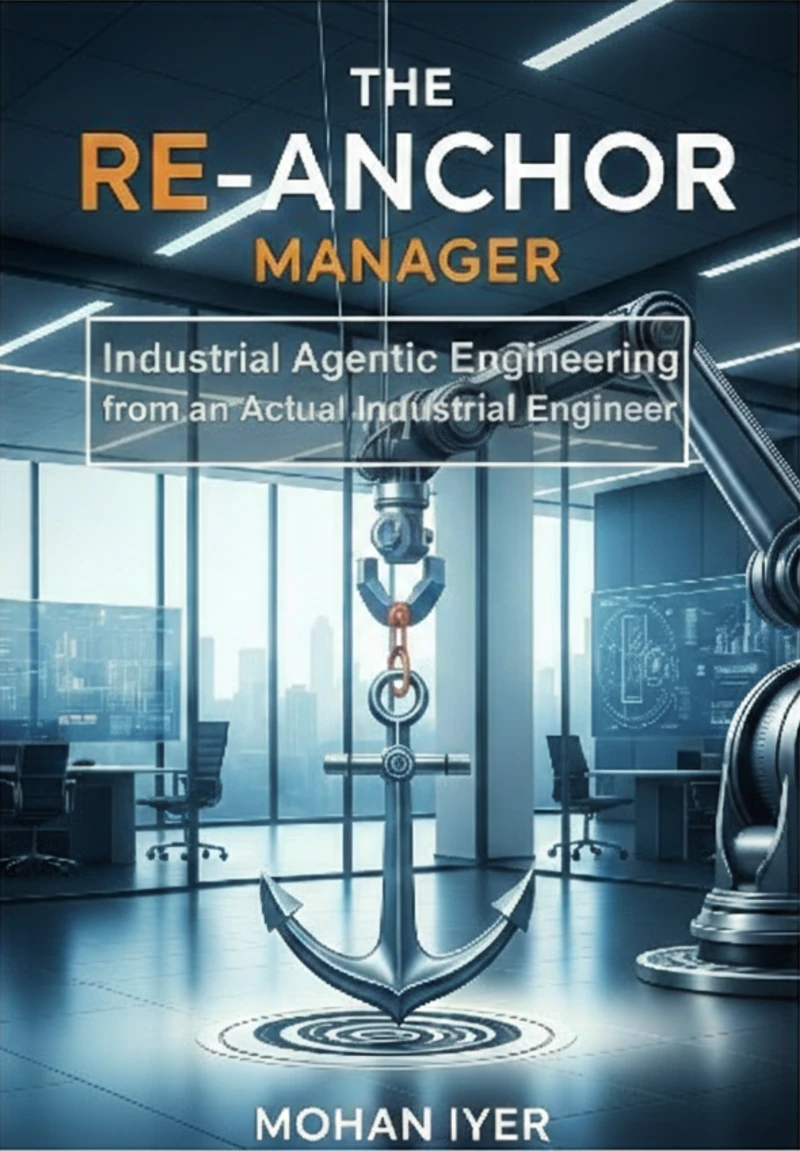The Re-Anchor Manager Book Cover — Industrial Agentic Engineering From An Actual Industrial Engineer By Mohan Iyer